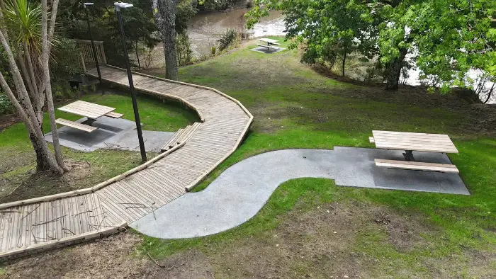 concrete paving in picnic area